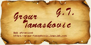 Grgur Tanasković vizit kartica